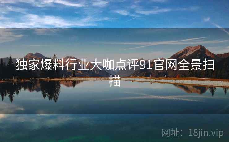 独家爆料行业大咖点评91官网全景扫描