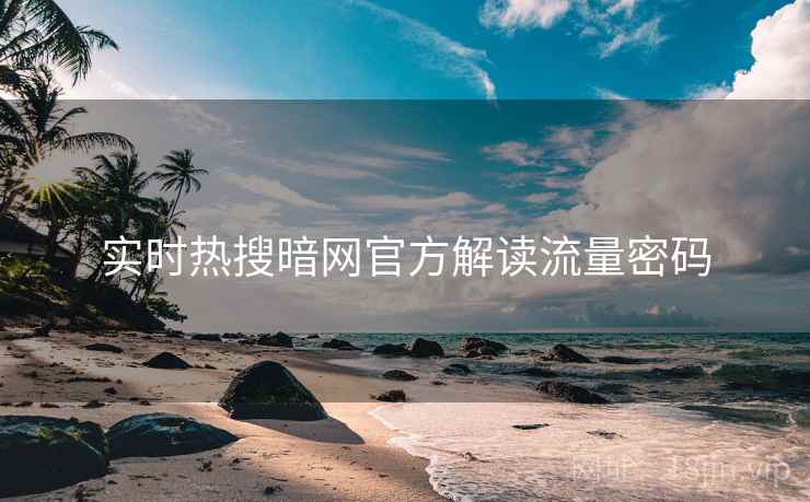 实时热搜暗网官方解读流量密码