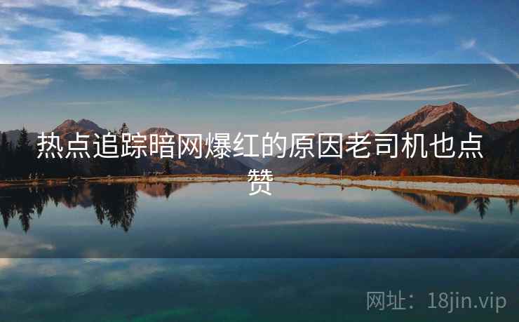 热点追踪暗网爆红的原因老司机也点赞