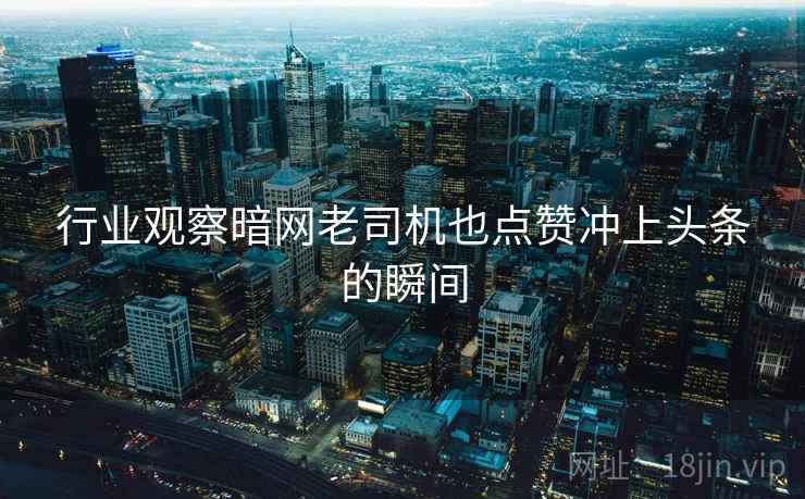 行业观察暗网老司机也点赞冲上头条的瞬间