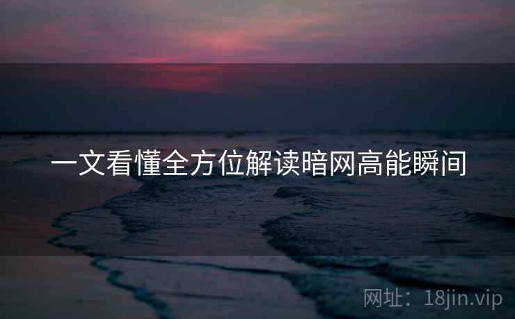 一文看懂全方位解读暗网高能瞬间