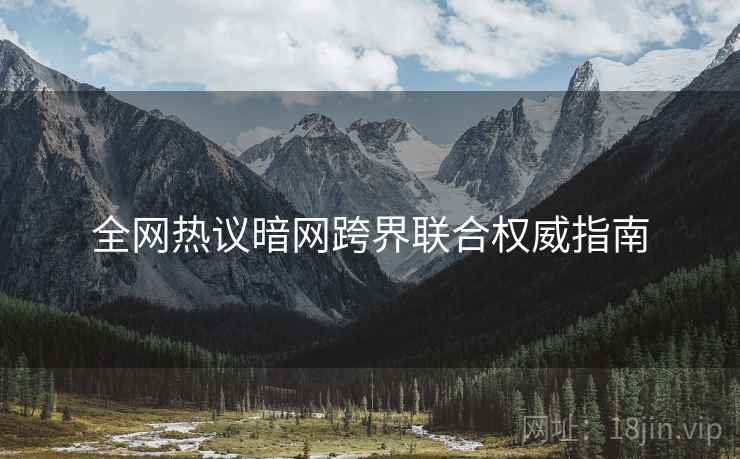 全网热议暗网跨界联合权威指南