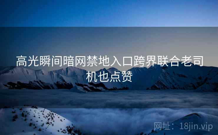 高光瞬间暗网禁地入口跨界联合老司机也点赞