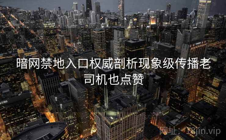 暗网禁地入口权威剖析现象级传播老司机也点赞
